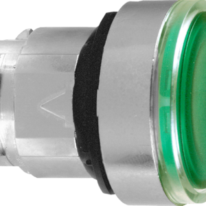 Harmony XB4, Illuminated push button head, metal, flush, green, Ø22, push-push, integral LED,