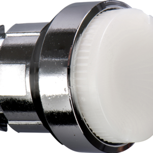 Harmony XB4, Illuminated push button head, metal, flush, orange, Ø22, spring return, plain lens for BA9s bulb