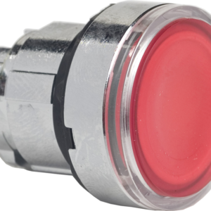 Harmony XB4, Illuminated push button head, metal, flush, red, Ø22, push-push, integral LED,