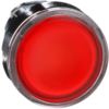Harmony XB4, Illuminated push button head, metal, flush, red, Ø22, spring return, plain lens integral LED