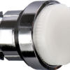 Harmony XB4, Illuminated push button head, metal, projecting, white, Ø22, spring return, plain lens integral LED