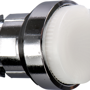 Harmony XB4, Illuminated push button head, metal, projecting, white, Ø22, spring return, plain lens integral LED