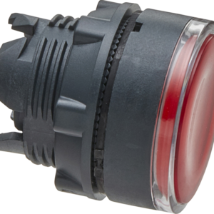 Harmony XB5, Illuminated push button head, plastic, flush, red, Ø22, spring return, plain lens integral LED