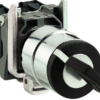 Harmony XB4, Key switch selector, metal, black, Ø22, key n°455, 2 positions, stay put, 1 NO