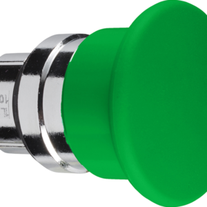 Harmony XB4, Mushroom push button head Ø40, metal, green, Ø22, spring return