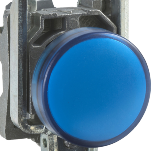 Harmony XB4, Pilot light, metal, blue, Ø22, plain lens with integral LED, 24 V AC/DC