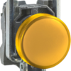XB4BVM5 - Pilot light, metal, orange, Ã˜22, plain lens with integral LED, 230...240 VAC