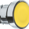 Harmony XB4, Push button head, metal, flush, yellow, Ø22, spring return, unmarked