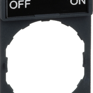 Harmony XB4, Legend holder 30 x 40 mm, plastic, with legend 8 x 27 mm, marked OFF - ON