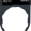 legend holder 30 x 40 mm with legend 8 x 27 mm with marking AUTO-HAND