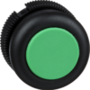Harmony XAC, Push button head, plastic, green, booted, spring return