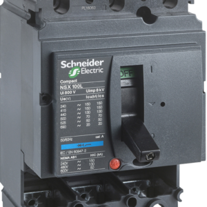 Circuit Breaker basic frame, ComPact NSX100H, 70 kA at 415 VAC 50/60 Hz, 100 A, without trip unit, 3 poles
