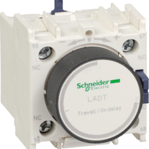 Time delay auxiliary contact block, TeSys D, 1NO + 1NC, on delay 0.3-3s, front, screw clamp terminals