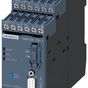 Basic unit SIMOCODE pro V PB PROFIBUS DP interface 12 Mbit/s, RS 485, 4I/3O freely parameterizable, Us: 110...240 V AC/DC, input for thermistor connection Monostable relay outputs, expandable by extension modules