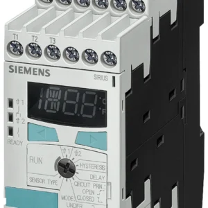 Temperature monitoring relay PT100/1000, KTY83/84, NTC 3 sensors, 2 threshold values digitally adjustable -50 °C to 500 °C 24 - 240 V AC/DC 2 x 1 CO + 1 NO, Width 45 mm screw terminal