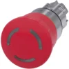 EMERGENCY STOP mushroom pushbutton, illuminable, 22 mm, round, metal, shiny, red, 40 mm, positive latching, acc. to EN ISO 13850, rotate-to-unlatch