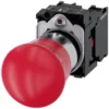 MERGENCY STOP mushroom pushbutton, 22 mm, round, metal, shiny, red, 40 mm, positive latching, according to EN ISO 13850, rotate-to-unlatch, without yellow backing plate, with holder, 1 NC, 1 NC, screw terminal