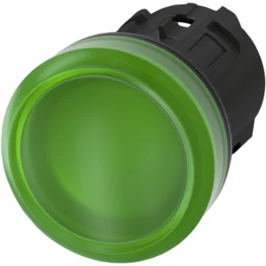 Indicator lights, 22 mm, round, plastic, green, lens, smooth