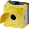 Enclosure for command devices, 22 mm, round, Enclosure material plastic, Enclosure top part yellow, 1 control point plastic, with protective collar, without equipment