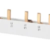 Pin busbar touch-safe, 16 mm2 3-phase, 214 mm long can be cut, with end caps