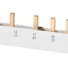 Pin busbar touch-safe, 16 mm2 4-phase, 214 mm long can be cut, with end caps