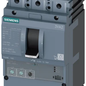 circuit breaker 3VA2 IEC frame 160 breaking capacity class E Icu=200 kA @ 415 V 3-pole, line protection ETU320, LI, In=63A overload protection Ir=25A ... 63A short circuit protection Ii=1,5...12 x In busbar connection