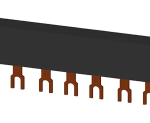3-phase busbars Modular spacing 45 mm for 5 switches Fork shape connections