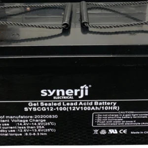 Synerji Black Sealed Acid Gel Battery 12v 100ah