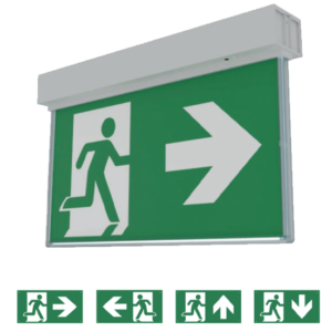 GENSTAR LED Exit Sign - Ceiling Mounted 1W 3Hr Discharge Self Test