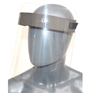 FACE SHIELD, 400 Micron PET WITH RUBBER STRAP