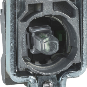 Harmony XB4, Light block with body/fixing collar, metal, green, integral LED, 24 V AC/DC, 1 NO
