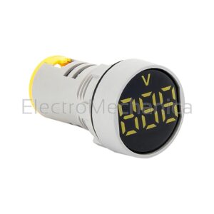 AD101-22VMY 22mm YEL P/MNT V/METER 20-500VAC EM