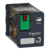 RUMF21FD – Harmony, Universal plug-in relay, 10 A, 2 CO, with lockable test button, flat (faston) terminals, 110 V DC Schneider Electric
