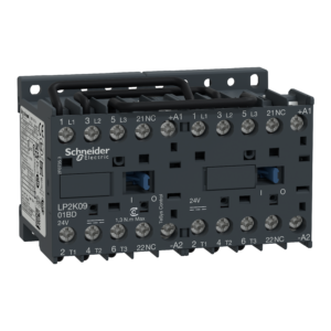 LP2K0601BD – TeSys K reversing contactor – 3P – AC-3 <= 440 V 6 A – 1 NC – 24 V DC coil Schneider Electric