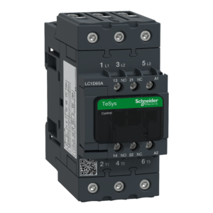 LC1D65AMD – TeSys D contactor – 3P(3 NO) – AC-3 – <= 440 V 65 A – 220 V DC standard coil Schneider Electric