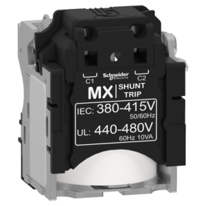 LV429387 – MX shunt release, ComPacT NSX, rated voltage 220/240 VAC 50/60 Hz, 208/277 VAC 60 Hz, screwless spring terminal connections Schneider Electric