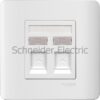 E8432RJS4_WE – 2 Gang Telephone Socket on Shuttered Wallplate, White Schneider Electric