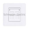 E8432RJS_6_WE – Data socket outlet, ZENcelo, 2 gang, cat 6, on shield wallplate Schneider Electric