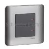 E8432_1_SA – ZENcelo -16AX 2 Gang 1 Way Full-Flat Switch with Ondicator- Silver Satin Schneider Electric