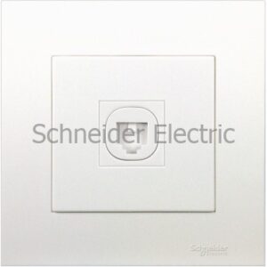 KB31TS_WE – Telephone outlet with shutter, Vivace, 1 gang, White Schneider Electric