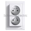 EPH9800121 – Asfora – double socket outlet with pin earth – 16A white, CZ std Schneider Electric