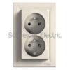 EPH9800123 – Asfora – double socket outlet with pin earth – 16A cream, CZ std Schneider Electric