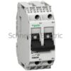 GB2DB07 – Thermal magnetic circuit breaker, TeSys GB2, 2P, 2 A, Icu 15 kA@415 V Schneider Electric