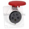 PKF16F435 – PratiKa socket – screw – angled – 16A – 3P + N + E – 380…415 V AC – panel Schneider Electric