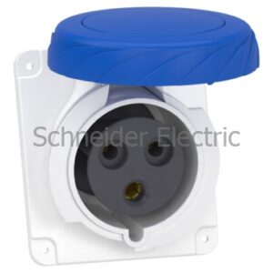 PKF32F723 – PratiKa socket – screw – angled – 32A – 2P + E – 200…250 V AC – panel Schneider Electric