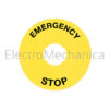 EMERGENCY STOP LABEL 90mm LPX AU113