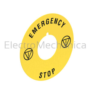 EMERGENCY STOP LABEL 60mm LPX AU115